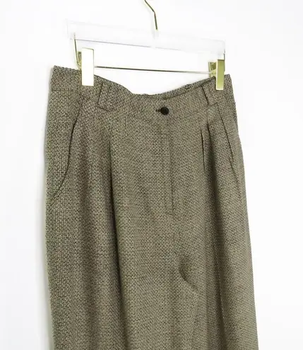 Doncaster Vintage 1980s Silks Brown Straight Leg Tweed Trouser Pants 30"