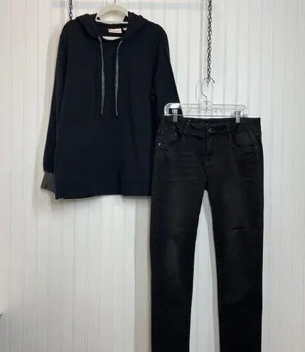 L.A. Idol USA & Kim Gravel Womens Mid Rise Jeans and Pullover Hoodie Size L & 13 Black Size L