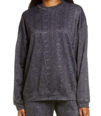 Onzie Shirt Women One Size Blue Navy Serpent Slouchy Boyfriend Sweatshirt Casual