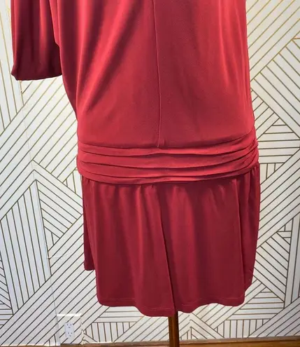 Haute Hippie  Crimson Crush Cowl Sleeve Mini Dress