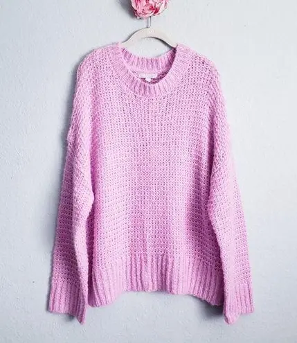 Anthropologie  Chelsea28 Lilac Purple Oversized Open Knit Sweater