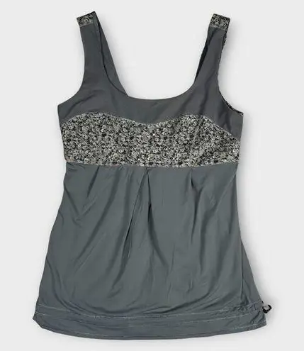 Lululemon  Elevate Tank Ambient Grey Petite Fleur Silver Spoon Tank Top Size 6