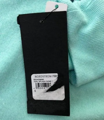 Free Press New Good Girl Gone Rad Graphic Print Knit Pullover Teal Splash