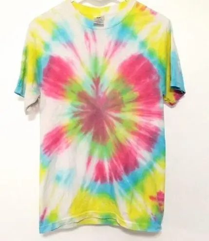 Jerzees Tie dye short sleeve T-shirt Small yellow pink blue green 