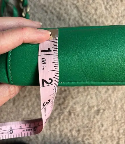 Elliott Lucca Emerald Green Pebbled Leather Crossbody Purse