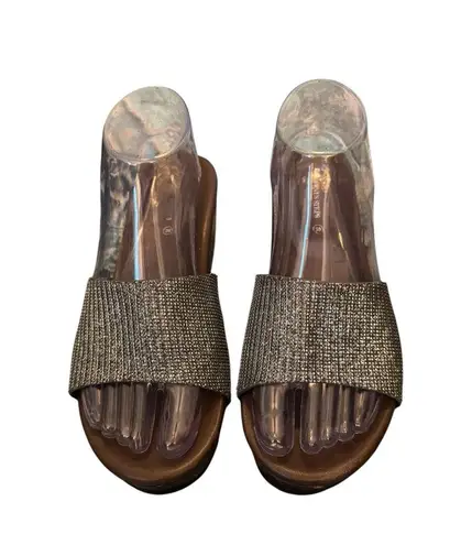 Venus Steps Women's Brown and Silver Wedge Sandals Size 39EU/ 8.5USA