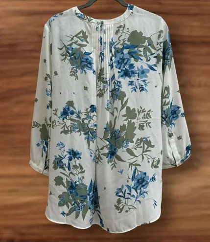 NYDJ Sheer Floral Pintuck Blouse in Morganza