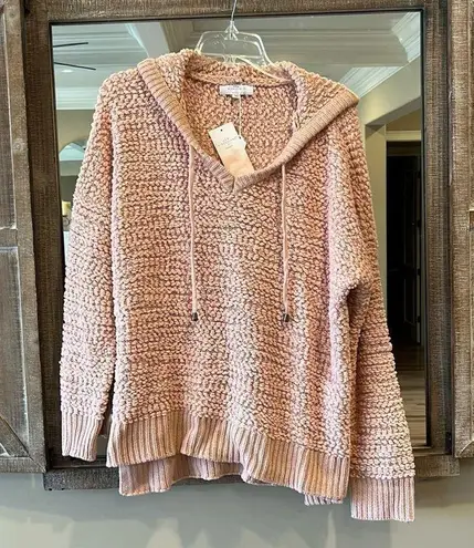 Chunky Peachy Pink Pullover Popcorn Hoodie Sweater Womens Large Hoodie