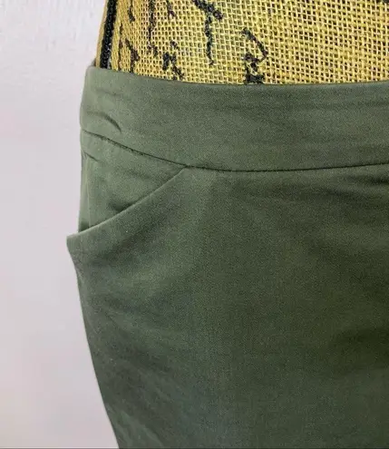 New York & Co. Stretch Twill Khaki Pencil Skirt Olive 6