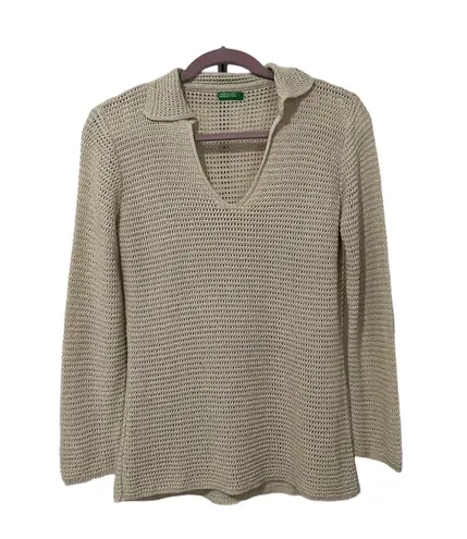 United Colors Of Benetton Knit Pullover Sweater - Neutral - (Size S)