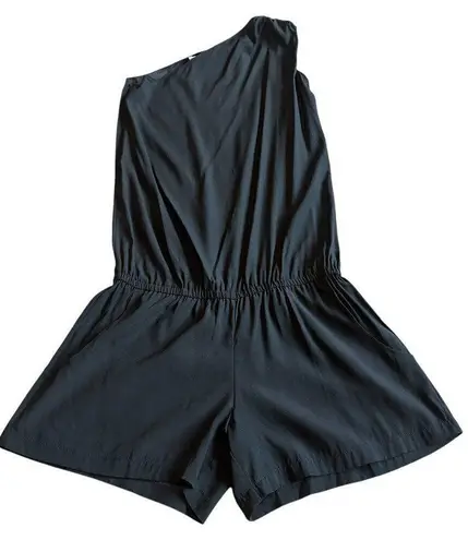 Ramy Brook Black One Shoulder Romper Lulu Silk Shorts Classic Size XS Women's