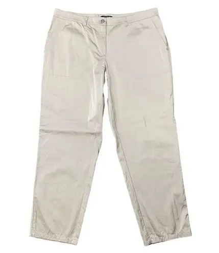 Lafayette 148 New York Size 16 Fulton Champagne Beige Shiny Pant Pockets Women's