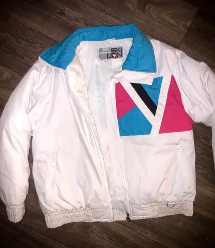 Women’s Vintage Ski Jacket Medium/Large Ski Lion White