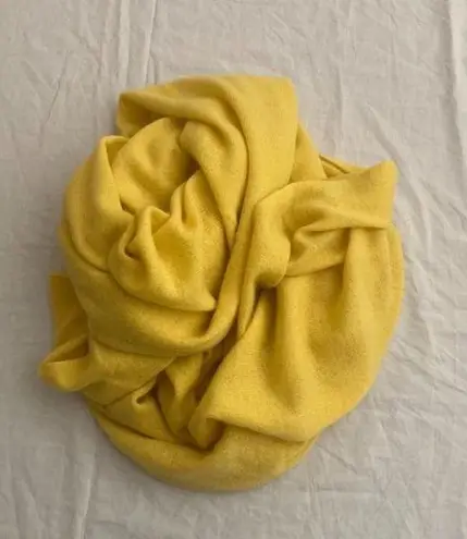 White + Warren 100% Cashmere Travel Wrap Scarf Blanket Yellow Mimosa