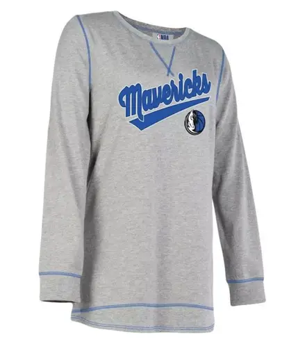 Nba Dallas Mavericks Women's Long Sleeve Team Slugger Crew Neck Shirt Gray, S