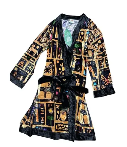 Farm Rio Tropical Velour Robe Kimono W/Beaded Belt Size Small New w/tag $295