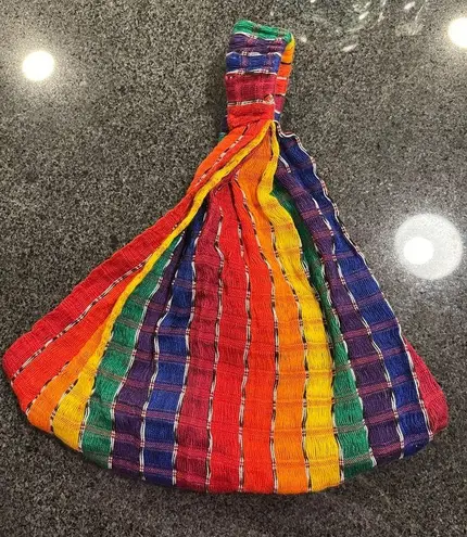 Unbranded Fair Trade Handmade Woven Threaded Fabric Rainbow Stretchy Headband