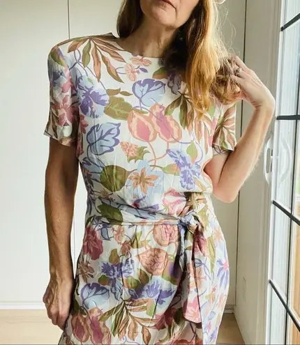 Vintage 90s Dress pastel Romantic Soft Girl Size Medium Wedding Guest Cottagecor Pink