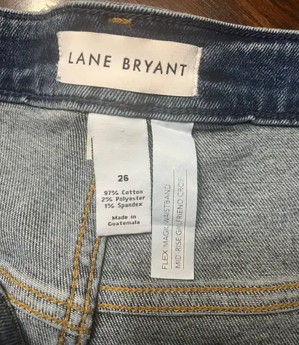 Lane Bryant Girlfriend Crop Mid Rise Stretch Flex Magic Waist Band Jeans Sz 26