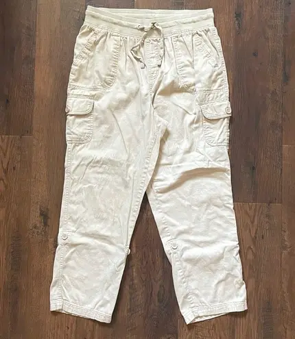 Woman Within écru cargo pants, size 12W petite