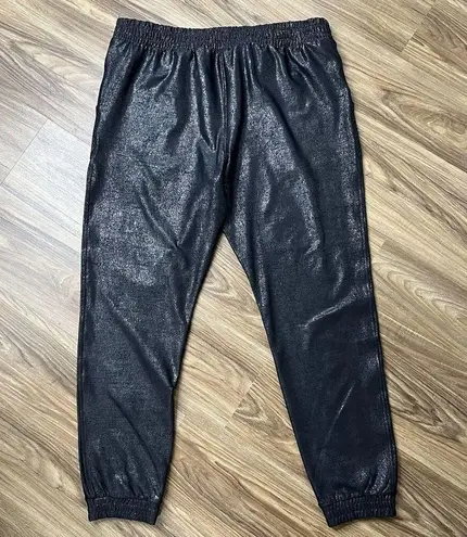 Viral TikTok Sz 2XL Pebble Joggers Pull On Pants Shiny Black Boutique MR Basics