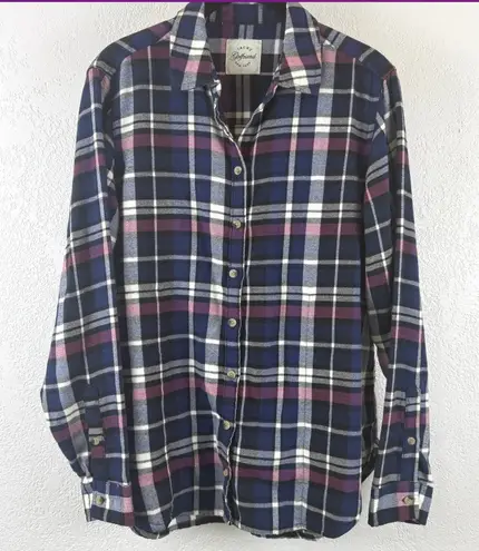 Jachs Girlfriend Plaid Flannel Shirt Eclectic Grandpa Colorful Women's Small