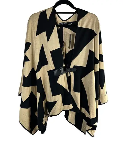 Ralph Lauren Women's New Geo Print Poncho Cardigan Shawl Size Large/XL FLAWED