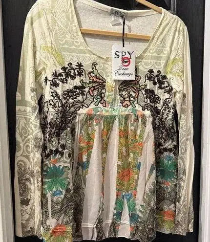 Spy Zone Exchange LS rhinestone embellished top