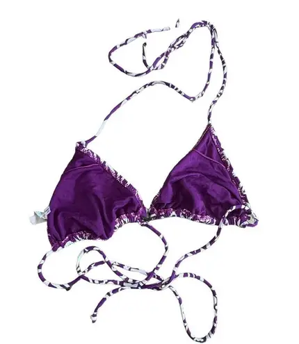 American Eagle Y2K AEO  purple print triangle bikini top size Large