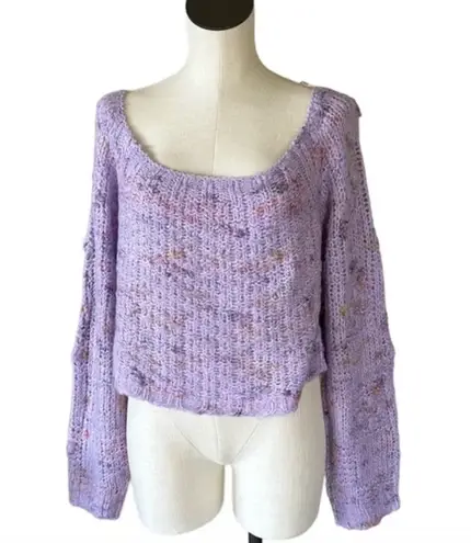 Free People NWT  Sunset Cloud Pullover Sweater In Violet Glow Combo