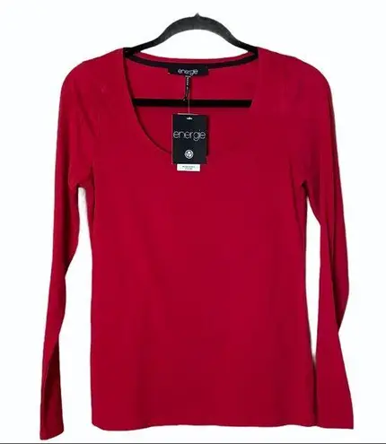 Energie Long Sleeve Red Top Size Large