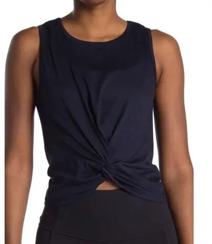 90 Degrees Black Twist Front Crop Athletic Tank Top Exercise Gym Yoga Fitness XL