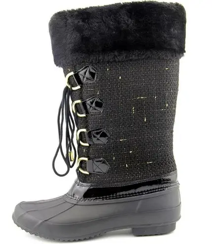 INC International Concepts Black Lorinah Women Round Toe Canvas Winter Boot NWT Size 8