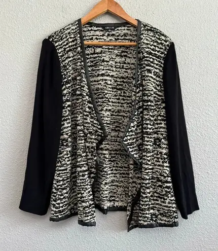 Misook Heritage Fit Blazer Size XL Black Cream Metallic