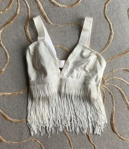 Bebe  | Adele Fringe Bralette White XS