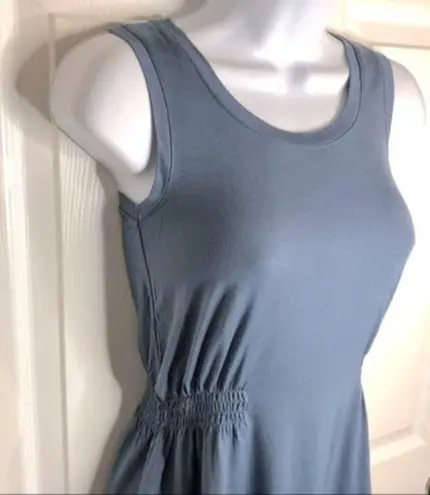 Modcloth  Side Smocked Tank Top Easily Leisurely Knit Blue XXS