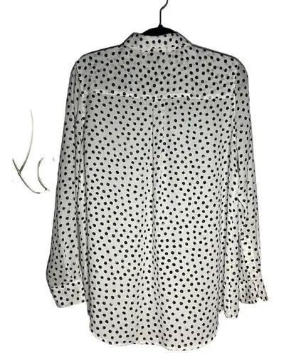 Who What Wear  Polka Dot Button Down Short (Large)