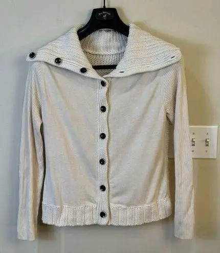 Carlisle  Cardigan Sweater Button Front Women's Size Large Silk Cashmere Beige