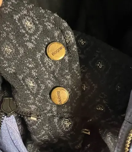 Bogner Vintage Blue Black Jacquard Nylon Ski Snow Jumpsuit Size 8