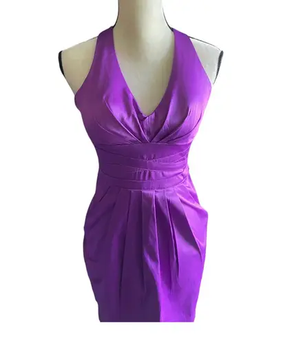 Bisou Bisou Stunning purple satin like semi formal dress