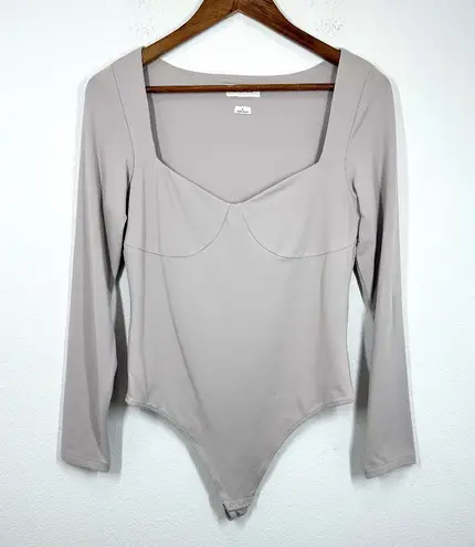 Babaton Contour Lange Bodysuit Longsleeve Sweetheart Bodysuit Light Grey Size L