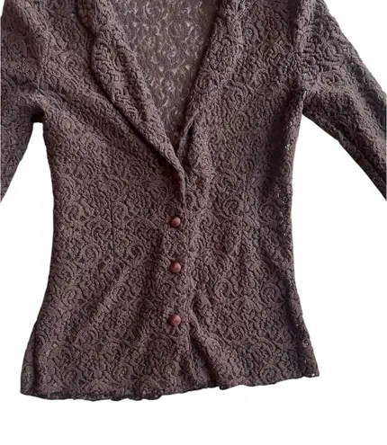 Vintage Luca D’altieri Button Up Lace Blouse Purple Size XS