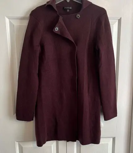 Juliana Collezione 100% Wool Burgundy Top Coat