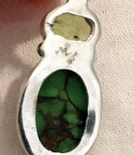 Sterling Silver Mohave Lime Green Copper Infused Turquoise Peridot Drop Earrings