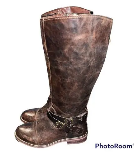 Hinge Brown Tall Distressed Leather Devin Riding Boots size 5.5