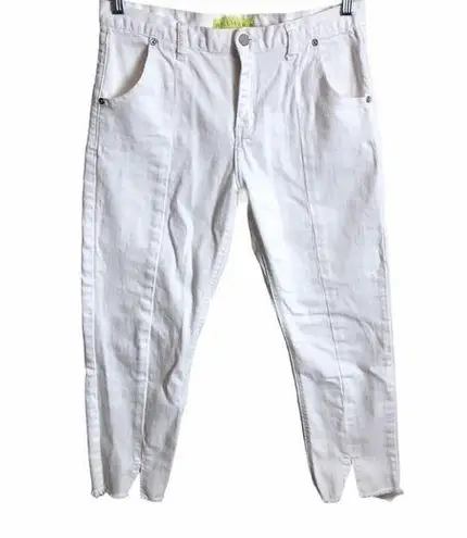 William B White Cropped Raw Hem Denim Jeans