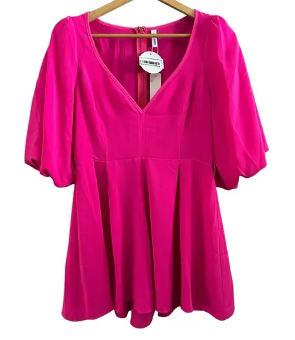 Glam Boutique Style Women’s Hot Pink Lots of Love Half-Sleeve Romper Zip Shorts