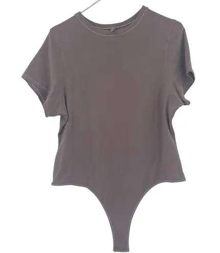 SKIMS T-Shirt Cotton Bodysuit Short Sleeve Thong Stretch Size 3X Plus Size