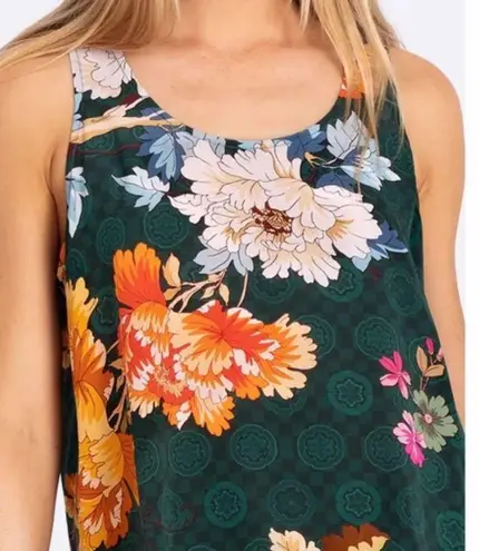 Johnny Was Roselyn 100% Silk Floral Print Tank Top M