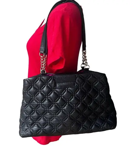 Kate Spade  Astor Court Elena Quilted Leather Black Shoulder Bag